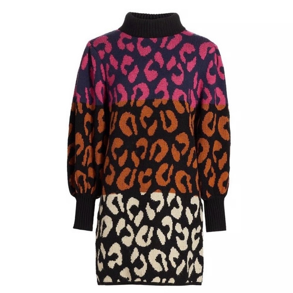 Farm Rio Colorful Leopard Print Women's Sweater